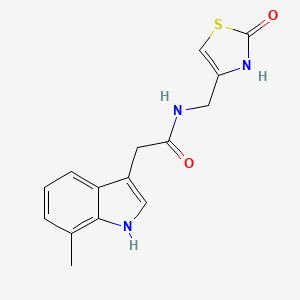 2-(7-methyl-1H-indol-3-yl)-N-[(2-oxo-3H-1,3-thiazol-4-yl)methyl]acetamide