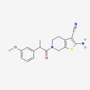 2-amino-6-[2-(3-methoxyphenyl)propanoyl]-5,7-dihydro-4H-thieno[2,3-c]pyridine-3-carbonitrile