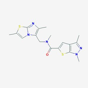 N-[(2,6-dimethylimidazo[2,1-b][1,3]thiazol-5-yl)methyl]-N,1,3-trimethylthieno[2,3-c]pyrazole-5-carboxamide