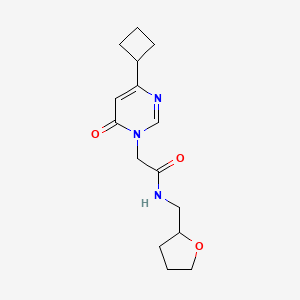 2-(4-cyclobutyl-6-oxopyrimidin-1-yl)-N-(oxolan-2-ylmethyl)acetamide