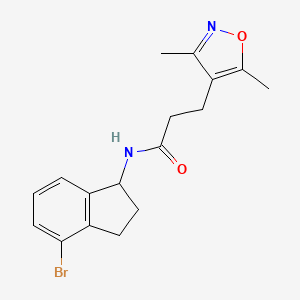 N-(4-bromo-2,3-dihydro-1H-inden-1-yl)-3-(3,5-dimethyl-1,2-oxazol-4-yl)propanamide