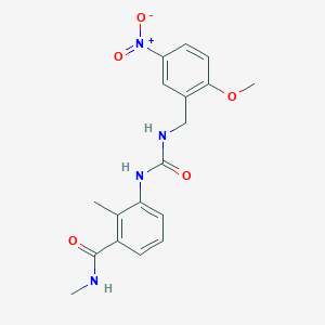 3-[(2-methoxy-5-nitrophenyl)methylcarbamoylamino]-N,2-dimethylbenzamide