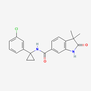 N-[1-(3-chlorophenyl)cyclopropyl]-3,3-dimethyl-2-oxo-1H-indole-6-carboxamide