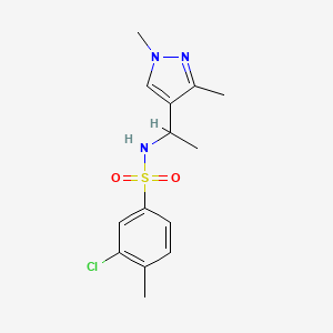 3-chloro-N-[1-(1,3-dimethylpyrazol-4-yl)ethyl]-4-methylbenzenesulfonamide