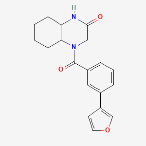 4-[3-(Furan-3-yl)benzoyl]-1,3,4a,5,6,7,8,8a-octahydroquinoxalin-2-one