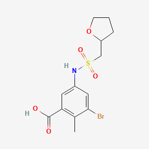 3-Bromo-2-methyl-5-(oxolan-2-ylmethylsulfonylamino)benzoic acid