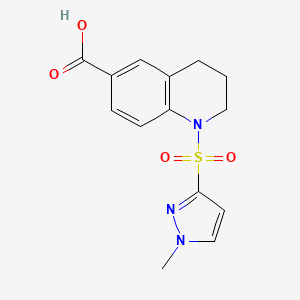 1-(1-methylpyrazol-3-yl)sulfonyl-3,4-dihydro-2H-quinoline-6-carboxylic acid