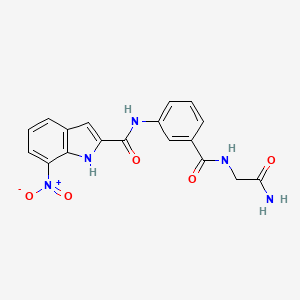 N-[3-[(2-amino-2-oxoethyl)carbamoyl]phenyl]-7-nitro-1H-indole-2-carboxamide