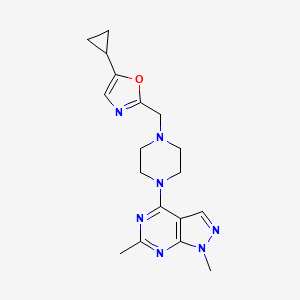 5-Cyclopropyl-2-[[4-(1,6-dimethylpyrazolo[3,4-d]pyrimidin-4-yl)piperazin-1-yl]methyl]-1,3-oxazole