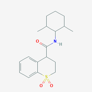 molecular formula C18H25NO3S B7053975 N-(2,6-dimethylcyclohexyl)-1,1-dioxo-3,4-dihydro-2H-thiochromene-4-carboxamide 