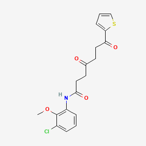 molecular formula C18H18ClNO4S B7054012 N-(3-chloro-2-methoxyphenyl)-4,7-dioxo-7-thiophen-2-ylheptanamide 