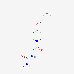 molecular formula C14H27N3O3 B7054030 1-Methyl-3-[2-[4-(3-methylbutoxy)piperidin-1-yl]-2-oxoethyl]urea 