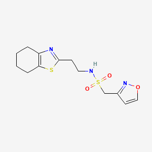 molecular formula C13H17N3O3S2 B7054052 1-(1,2-oxazol-3-yl)-N-[2-(4,5,6,7-tetrahydro-1,3-benzothiazol-2-yl)ethyl]methanesulfonamide 