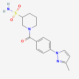 1-[4-(3-Methylpyrazol-1-yl)benzoyl]piperidine-3-sulfonamide