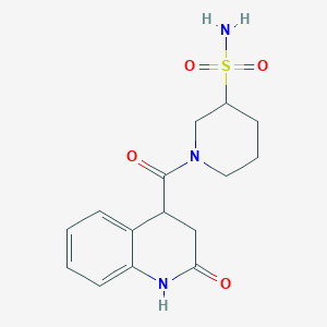 1-(2-oxo-3,4-dihydro-1H-quinoline-4-carbonyl)piperidine-3-sulfonamide