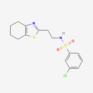 3-chloro-N-[2-(4,5,6,7-tetrahydro-1,3-benzothiazol-2-yl)ethyl]benzenesulfonamide