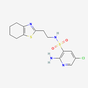 2-amino-5-chloro-N-[2-(4,5,6,7-tetrahydro-1,3-benzothiazol-2-yl)ethyl]pyridine-3-sulfonamide