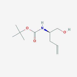 molecular formula C10H19NO3 B070541 Carbamic acid, [(1R)-1-(hydroxymethyl)-3-butenyl]-, 1,1-dimethylethyl ester CAS No. 188359-85-5
