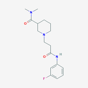 1-[3-(3-fluoroanilino)-3-oxopropyl]-N,N-dimethylpiperidine-3-carboxamide