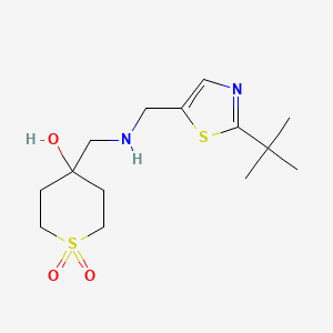 4-[[(2-Tert-butyl-1,3-thiazol-5-yl)methylamino]methyl]-1,1-dioxothian-4-ol