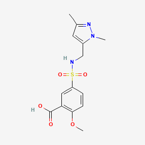 5-[(2,5-Dimethylpyrazol-3-yl)methylsulfamoyl]-2-methoxybenzoic acid