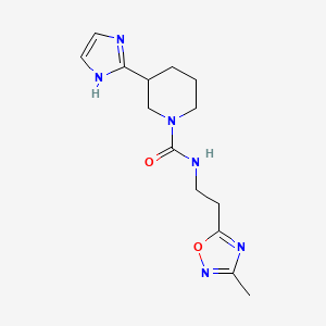 3-(1H-imidazol-2-yl)-N-[2-(3-methyl-1,2,4-oxadiazol-5-yl)ethyl]piperidine-1-carboxamide