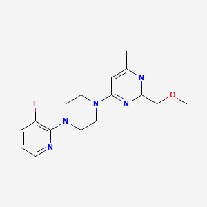 molecular formula C16H20FN5O B7054208 4-[4-(3-Fluoropyridin-2-yl)piperazin-1-yl]-2-(methoxymethyl)-6-methylpyrimidine 