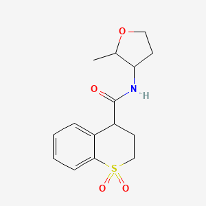 N-(2-methyloxolan-3-yl)-1,1-dioxo-3,4-dihydro-2H-thiochromene-4-carboxamide