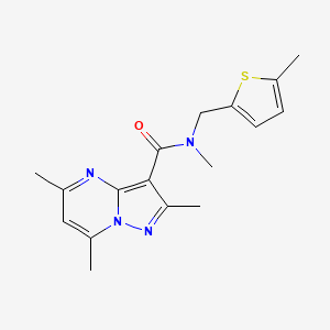 N,2,5,7-tetramethyl-N-[(5-methylthiophen-2-yl)methyl]pyrazolo[1,5-a]pyrimidine-3-carboxamide