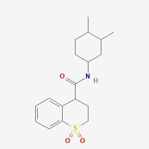 molecular formula C18H25NO3S B7054250 N-(3,4-dimethylcyclohexyl)-1,1-dioxo-3,4-dihydro-2H-thiochromene-4-carboxamide 