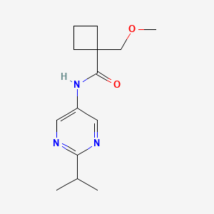 molecular formula C14H21N3O2 B7054269 1-(methoxymethyl)-N-(2-propan-2-ylpyrimidin-5-yl)cyclobutane-1-carboxamide 