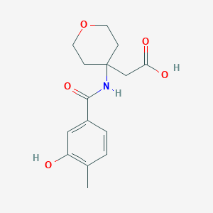 2-[4-[(3-Hydroxy-4-methylbenzoyl)amino]oxan-4-yl]acetic acid