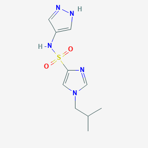 molecular formula C10H15N5O2S B7054278 1-(2-methylpropyl)-N-(1H-pyrazol-4-yl)imidazole-4-sulfonamide 