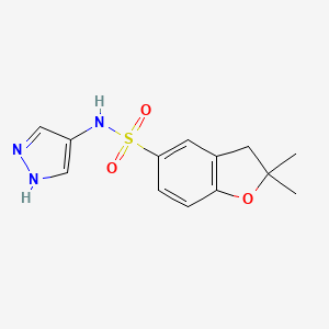 2,2-dimethyl-N-(1H-pyrazol-4-yl)-3H-1-benzofuran-5-sulfonamide