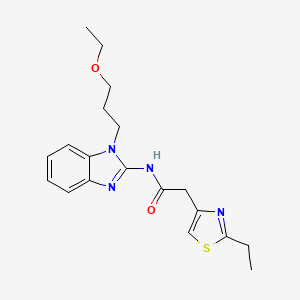 N-[1-(3-ethoxypropyl)benzimidazol-2-yl]-2-(2-ethyl-1,3-thiazol-4-yl)acetamide