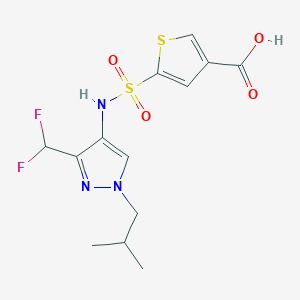 5-[[3-(Difluoromethyl)-1-(2-methylpropyl)pyrazol-4-yl]sulfamoyl]thiophene-3-carboxylic acid