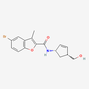 5-bromo-N-[(1S,4R)-4-(hydroxymethyl)cyclopent-2-en-1-yl]-3-methyl-1-benzofuran-2-carboxamide