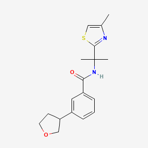 N-[2-(4-methyl-1,3-thiazol-2-yl)propan-2-yl]-3-(oxolan-3-yl)benzamide