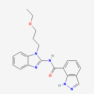 molecular formula C20H21N5O2 B7054332 N-[1-(3-ethoxypropyl)benzimidazol-2-yl]-1H-indazole-7-carboxamide 