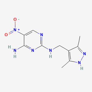 2-N-[(3,5-dimethyl-1H-pyrazol-4-yl)methyl]-5-nitropyrimidine-2,4-diamine