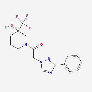 1-[3-Hydroxy-3-(trifluoromethyl)piperidin-1-yl]-2-(3-phenyl-1,2,4-triazol-1-yl)ethanone