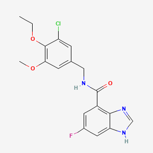 N-[(3-chloro-4-ethoxy-5-methoxyphenyl)methyl]-6-fluoro-1H-benzimidazole-4-carboxamide