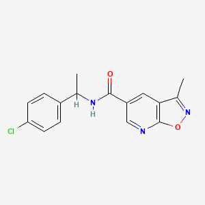 molecular formula C16H14ClN3O2 B7054482 N-[1-(4-chlorophenyl)ethyl]-3-methyl-[1,2]oxazolo[5,4-b]pyridine-5-carboxamide 