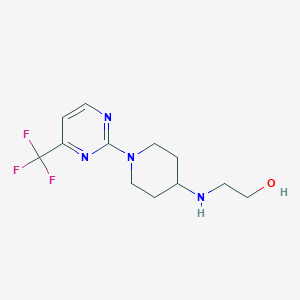 molecular formula C12H17F3N4O B7054484 2-[[1-[4-(Trifluoromethyl)pyrimidin-2-yl]piperidin-4-yl]amino]ethanol 