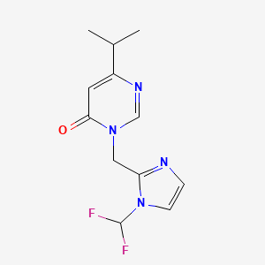 3-[[1-(Difluoromethyl)imidazol-2-yl]methyl]-6-propan-2-ylpyrimidin-4-one