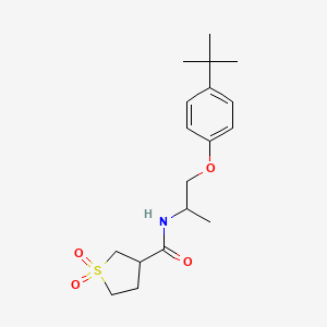 molecular formula C18H27NO4S B7054514 N-[1-(4-tert-butylphenoxy)propan-2-yl]-1,1-dioxothiolane-3-carboxamide 