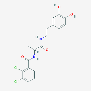 2,3-dichloro-N-[1-[2-(3,4-dihydroxyphenyl)ethylamino]-1-oxopropan-2-yl]benzamide