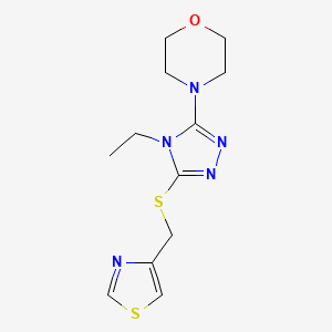 4-[4-Ethyl-5-(1,3-thiazol-4-ylmethylsulfanyl)-1,2,4-triazol-3-yl]morpholine