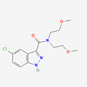 molecular formula C14H18ClN3O3 B7054576 5-chloro-N,N-bis(2-methoxyethyl)-1H-indazole-3-carboxamide 