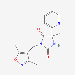 3-[(3,5-Dimethyl-1,2-oxazol-4-yl)methyl]-5-methyl-5-pyridin-2-ylimidazolidine-2,4-dione